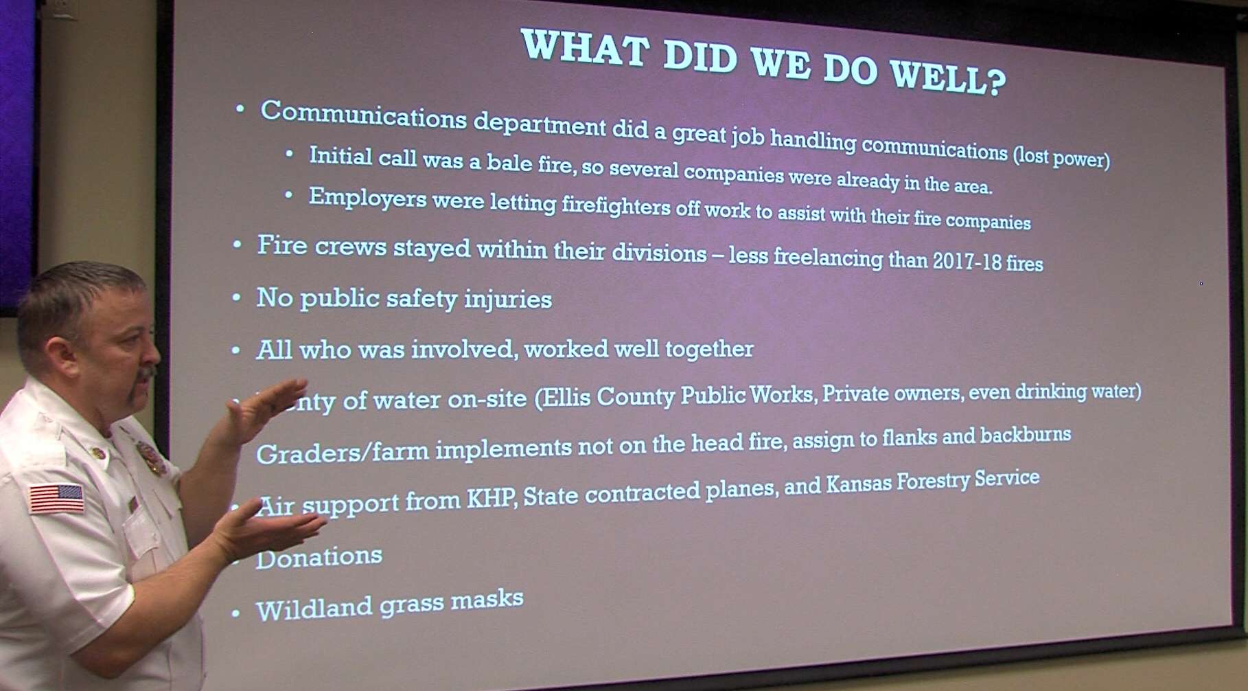 Ellis County Fire Chief Darin Myers discusses what was done well during the December fires.&nbsp;