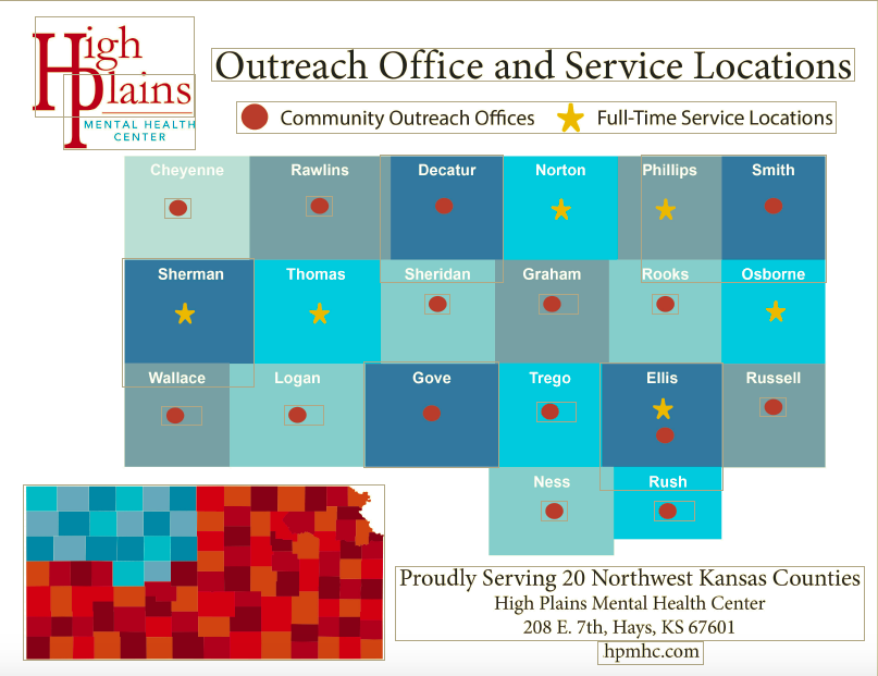 High Plains Mental Helath coverage map