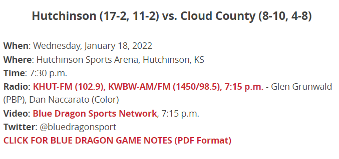 Game Day Info