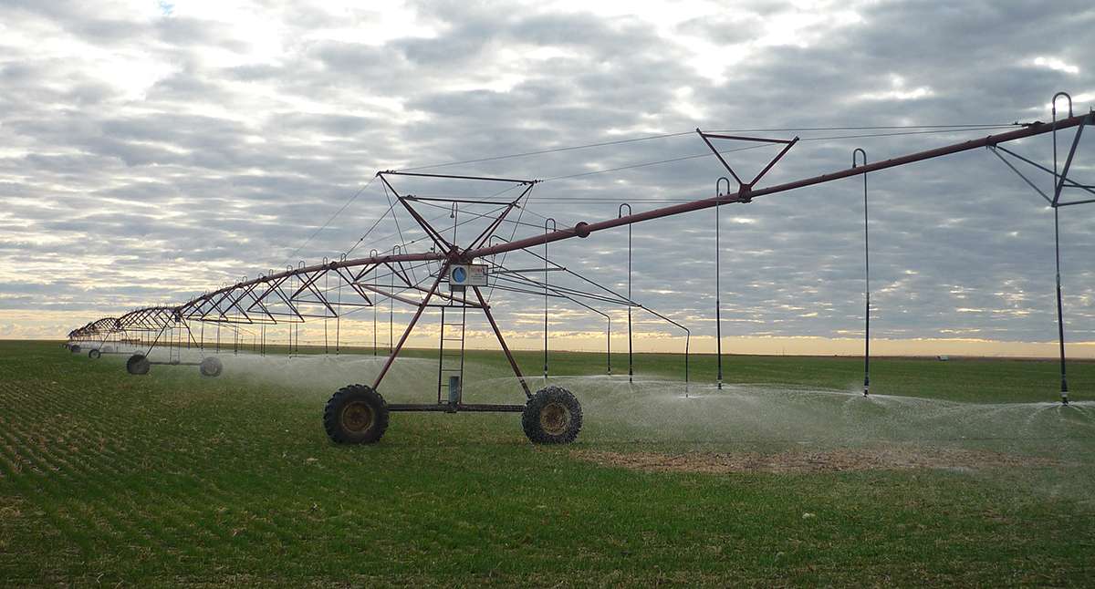 Haskell County pivot irrigation, fall 2010. (Kansas Groundwater Survey)