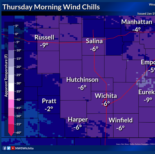Below zero wind chills expected Thursday morning