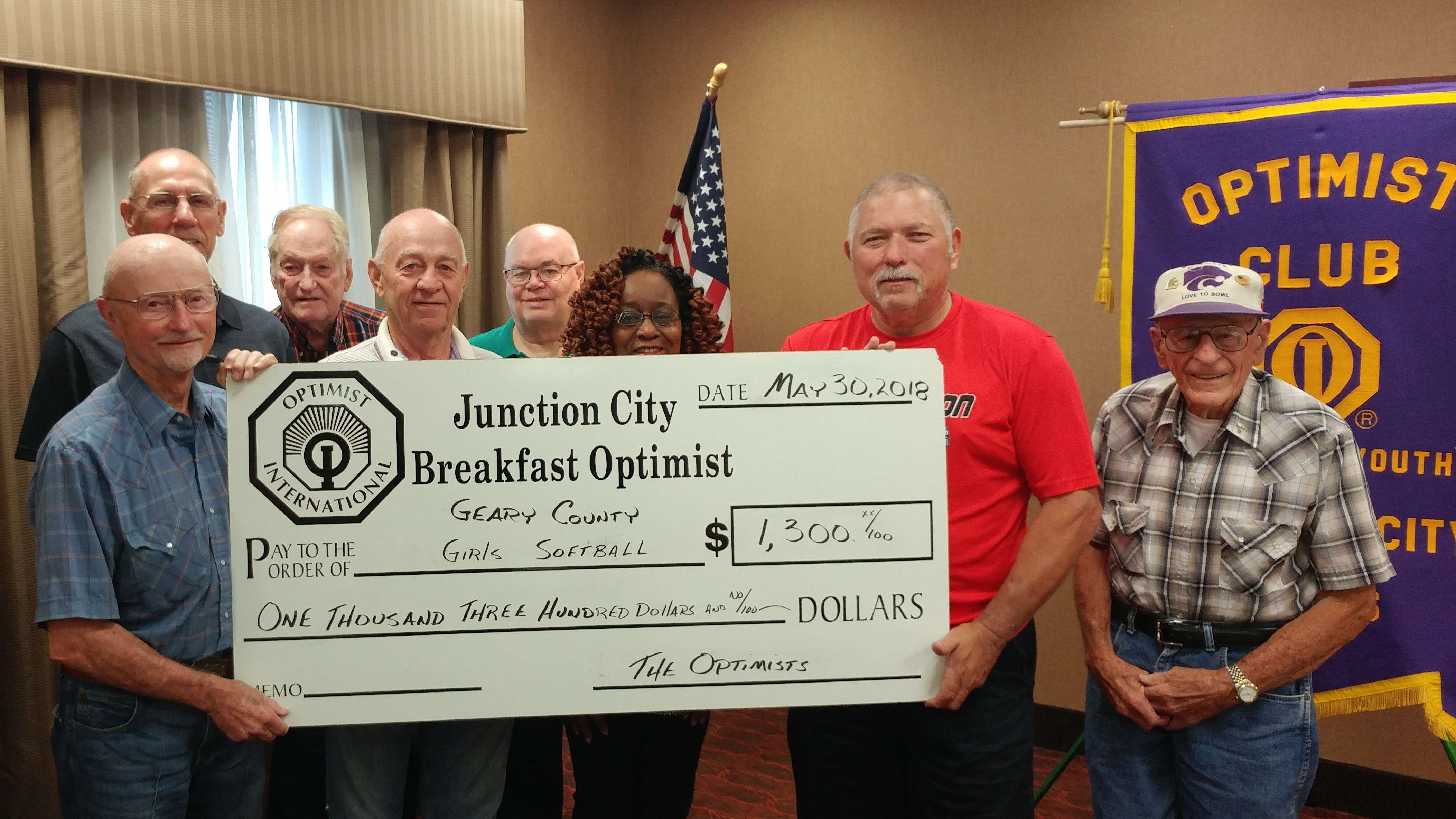 JC Breakfast Optimist Club regularly makes donations to support youth activities