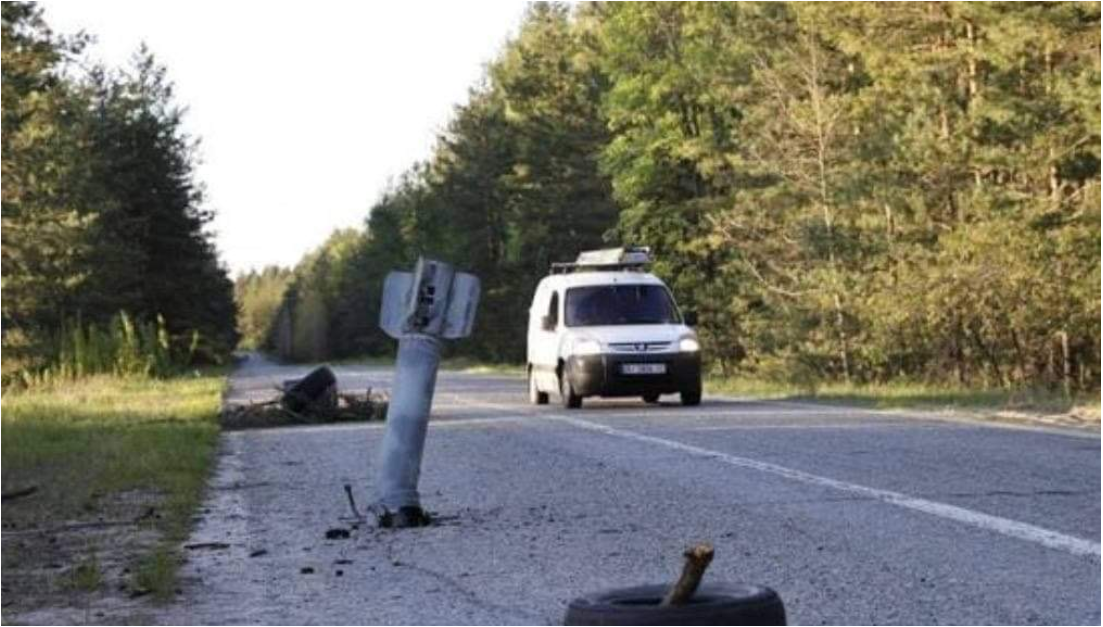 Ukrainian pothole. (Courtesy of State Sen. Tom Brewer)