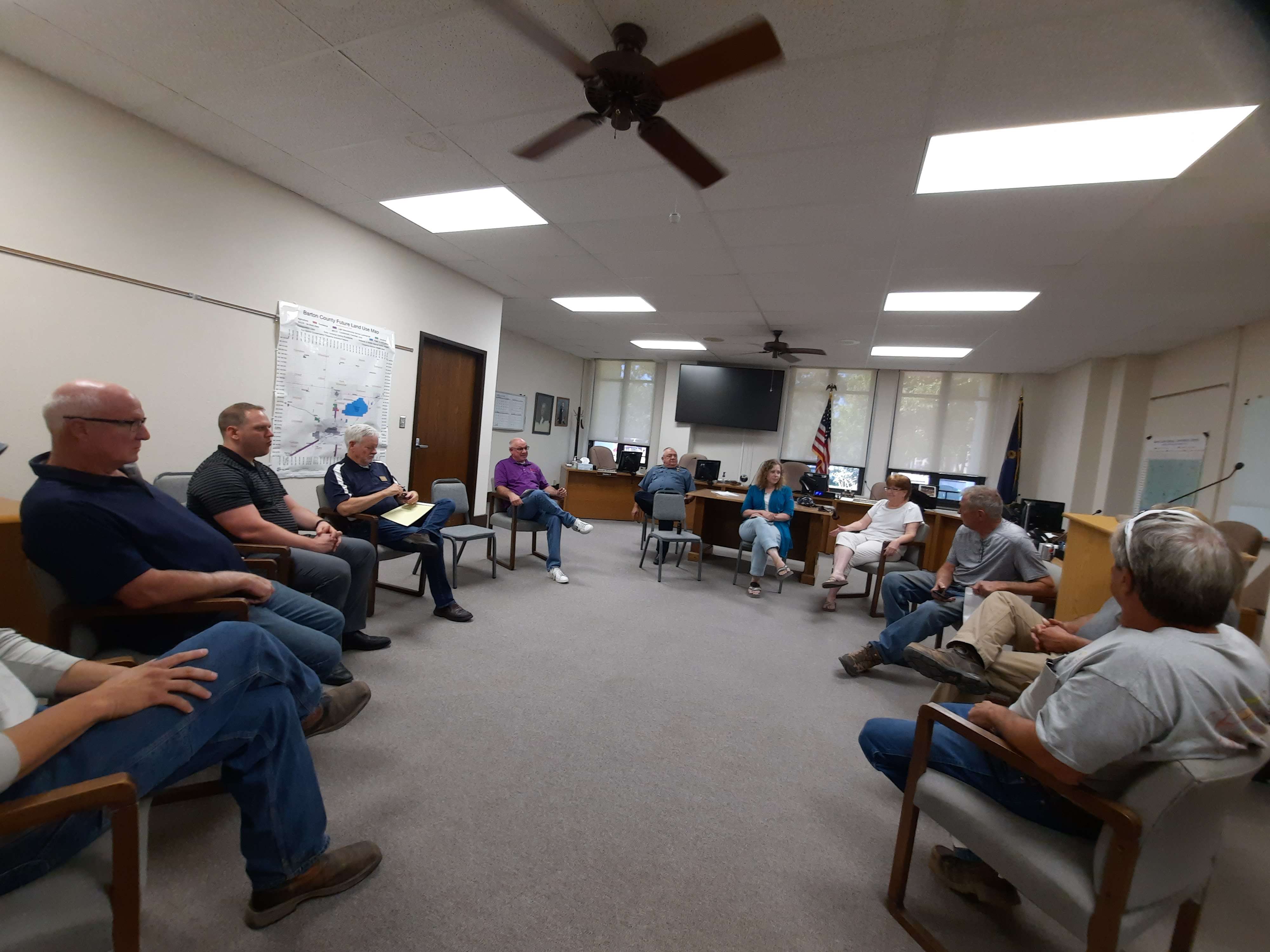Barton County Commissioners met with a panel to discuss the use of solar panels at the courthouse and jail.