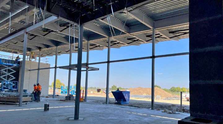 <b>Looking to the northeast from the central control station through what will soon be the lobby and front entrance of the building.</b> Photo courtesy Saline County