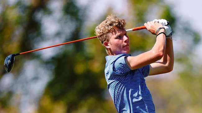 Blake Saffell shoots a 5-under 66 in the second round of the Grier Jones Shocker Invitational at Crestview Country Club on Monday in Wichita. (Photo courtesy WSU Media Relations)