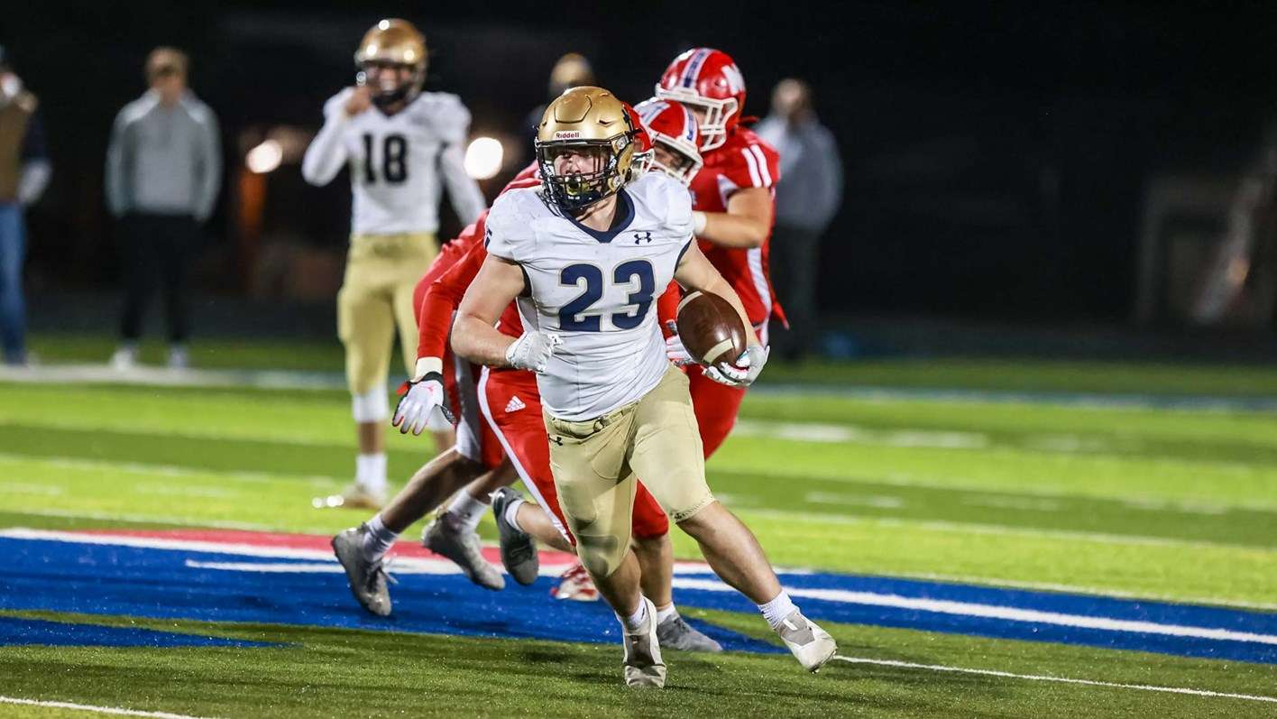 Sean Carroll and St. Thomas Aquinas erased a 20-point deficit in the second half against Bishop Miege in Week 6 to knock off the previously undefeated Stags.<br>