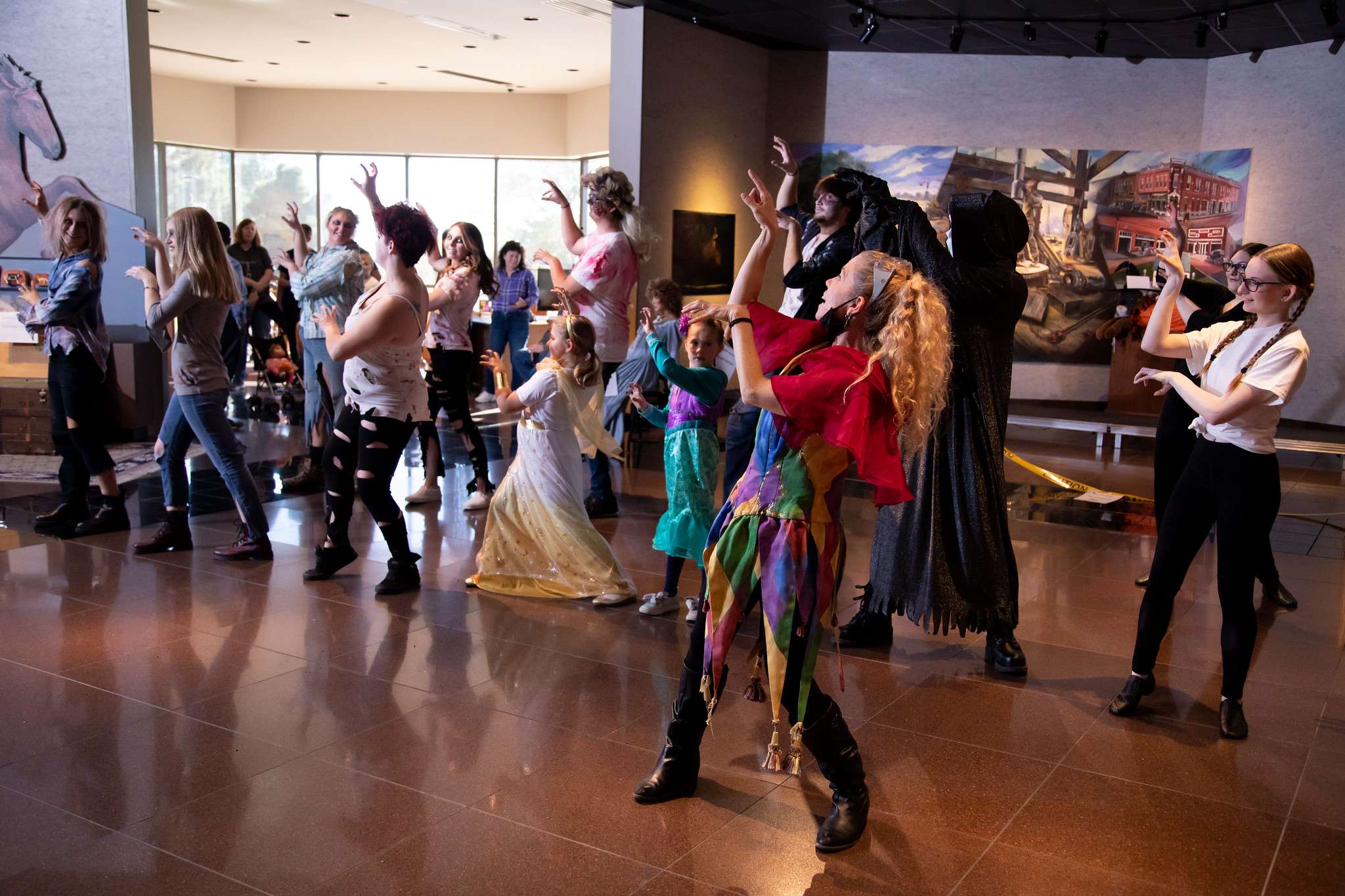 Barton Instructor of Dance and Fine and Performing Arts Coordinator Danika Bielek leads attendees in a group dance at last year’s “Haunting on the Hill” event.