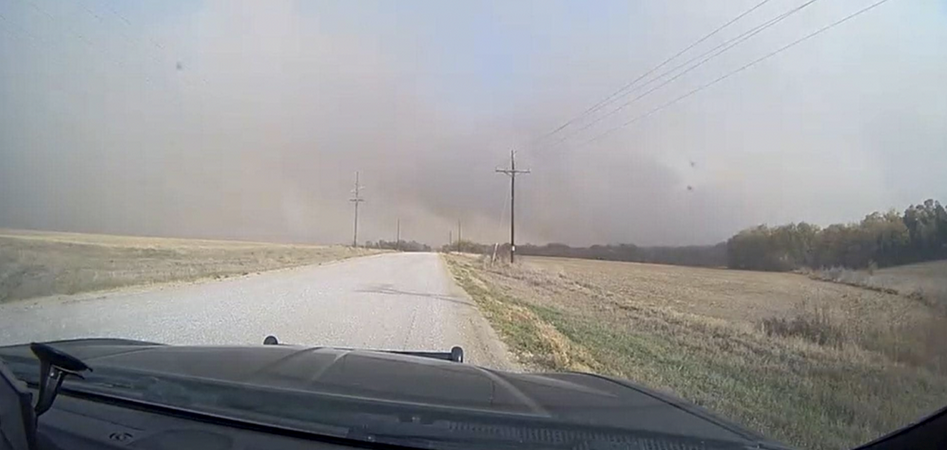 Strong winds and dry conditions propelled wildfires across southern Lancaster County, burning three homes on Sunday. (courtesy Lancaster County Sheriff’s Office)