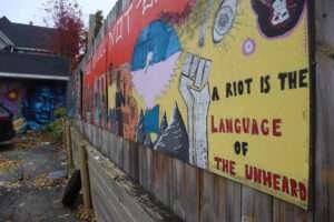 The area around the George Floyd mural in Milwaukee. (Photo | Isiah Holmes)