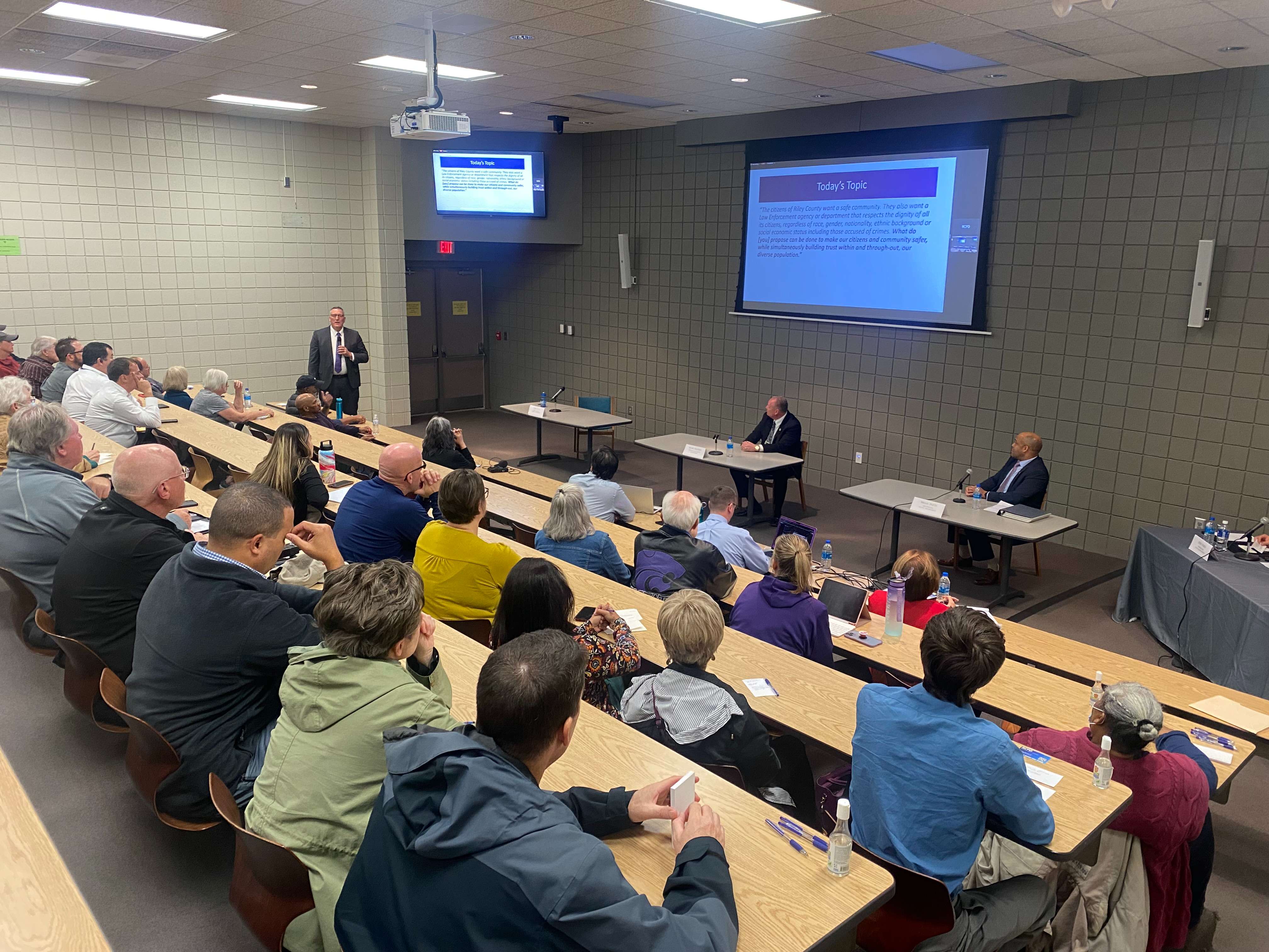 Josh Kyle presenting to the public forum