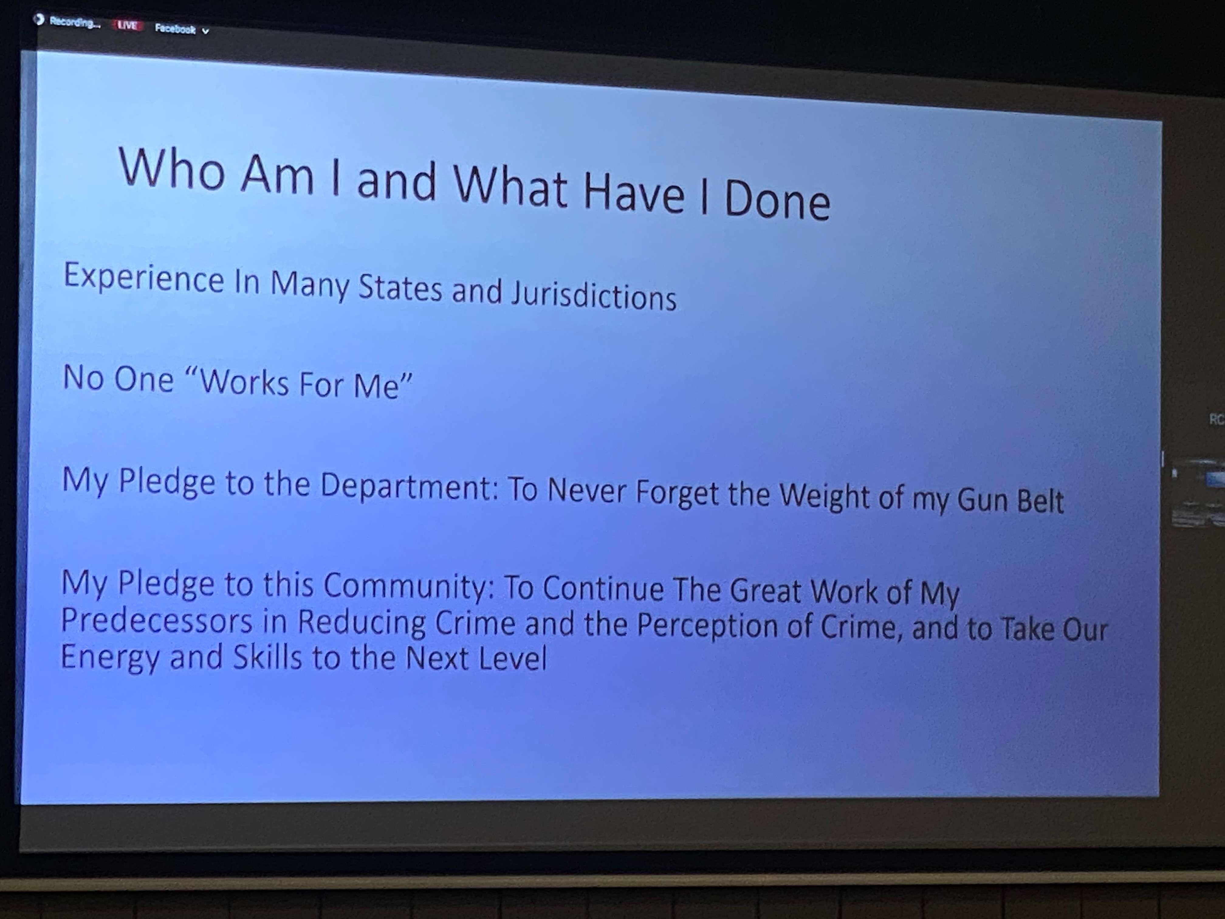 Slide from Peete's presentation