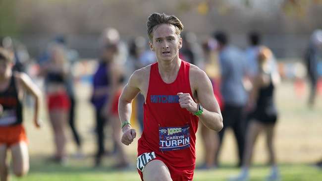 Sophomore Carsyn Turpin led the Blue Dragon men at the Region VI Championships on Friday at Fun Valley with a 36-place finish. (Billy Watson/Blue Dragon Sports Information)<br>