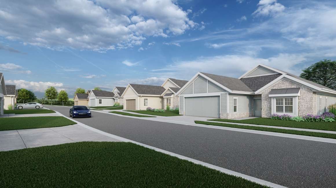 A streetview rendering of the future&nbsp; villas at Salina Presbyterian Manor. Renderings courtesy PMMA