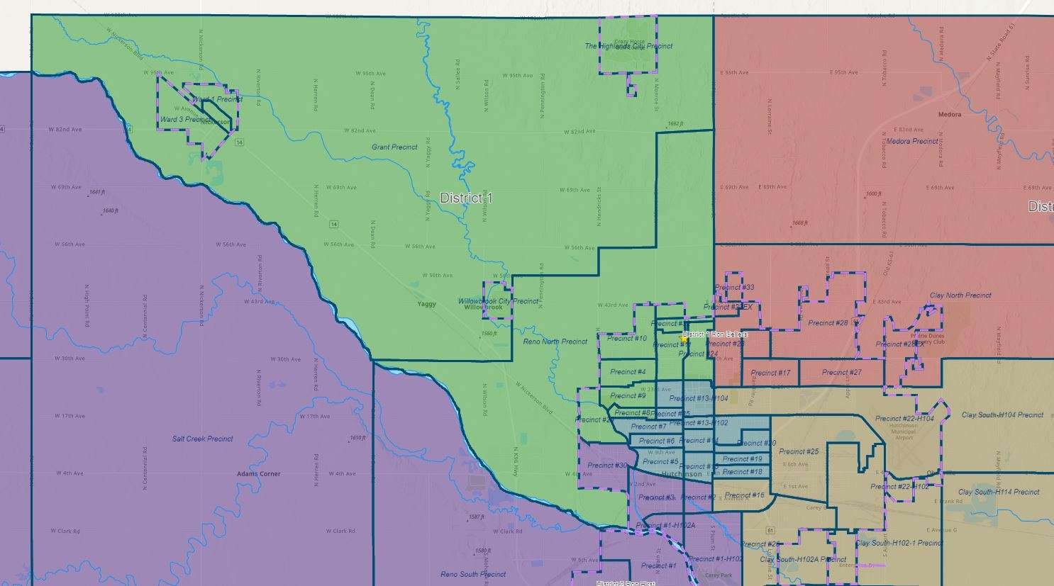 District 1 is in green