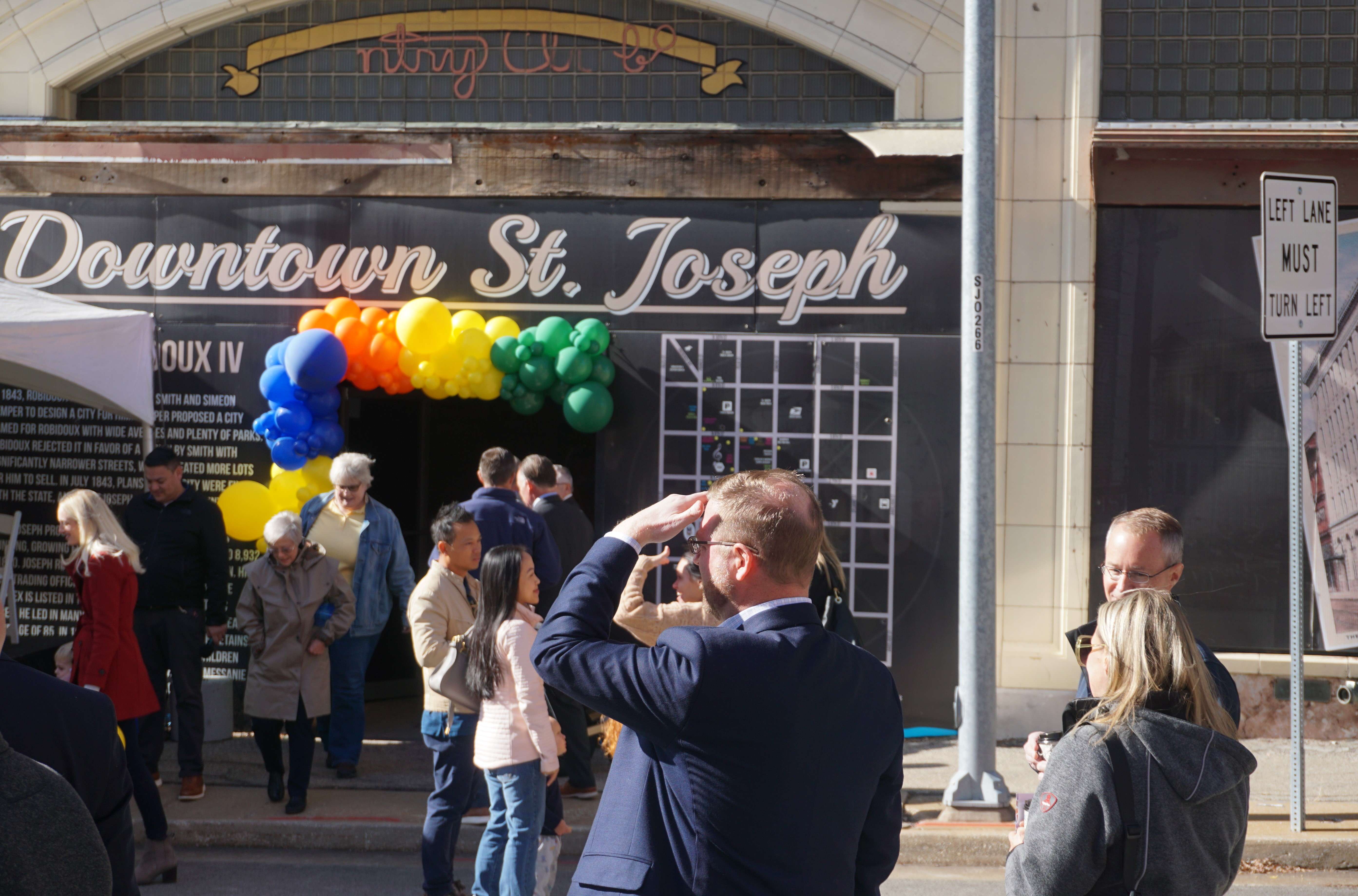 The entrance to the Plymouth Builidng in downtown St. Joseph which will soon become the Mosaic Children's Discovery Center/ Photo by Matt Pike