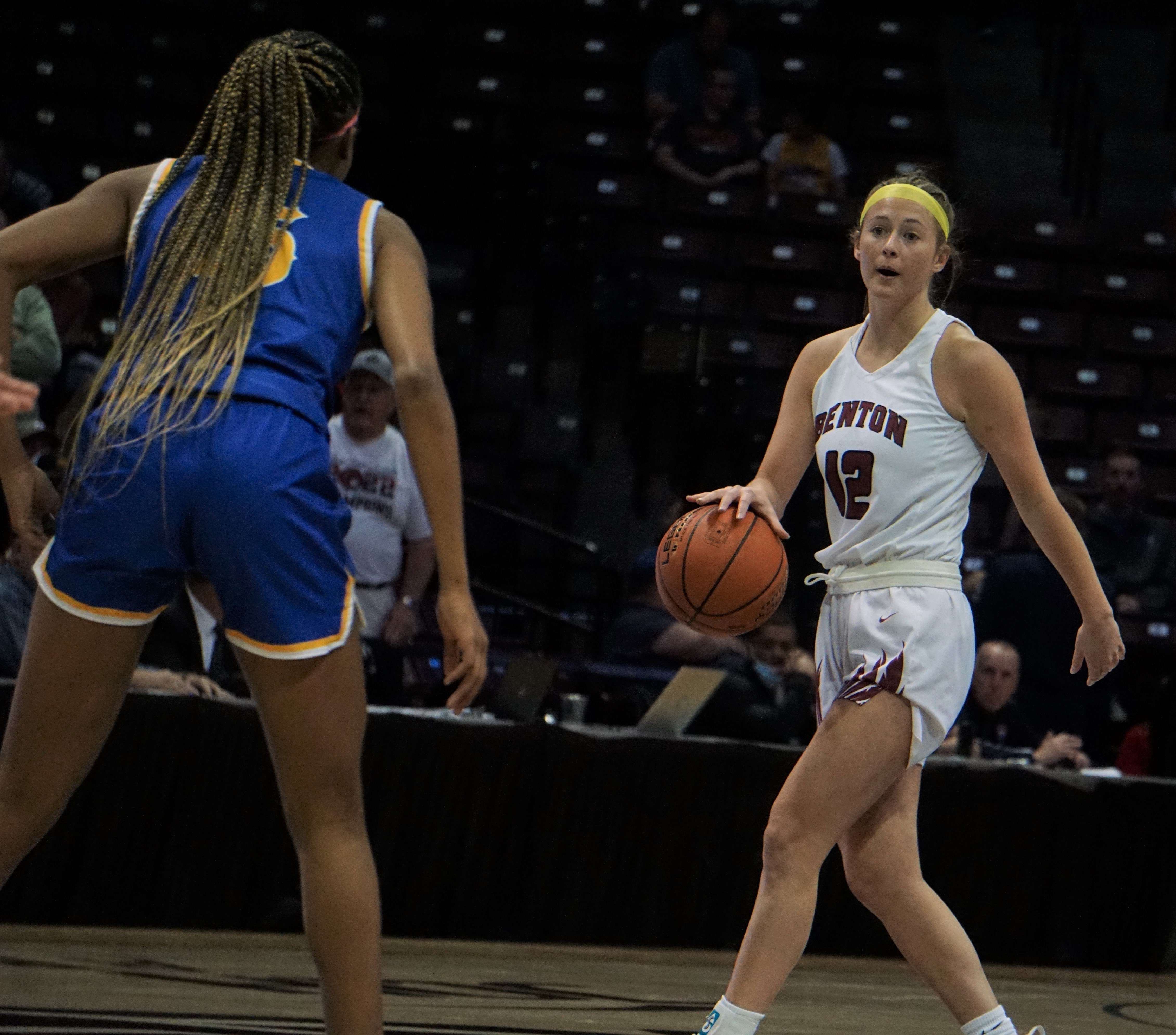 Peyton Anderson in the 2022 Class 4 state basketball championship in Springfield. Photo by Tommy Rezac.