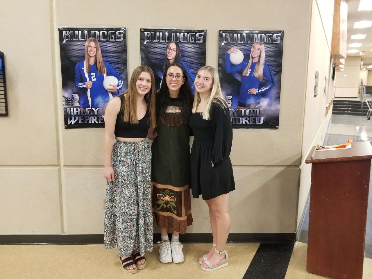 Senior team members L-R: Haley Weare, Kenna Montes, Peyton Kindred