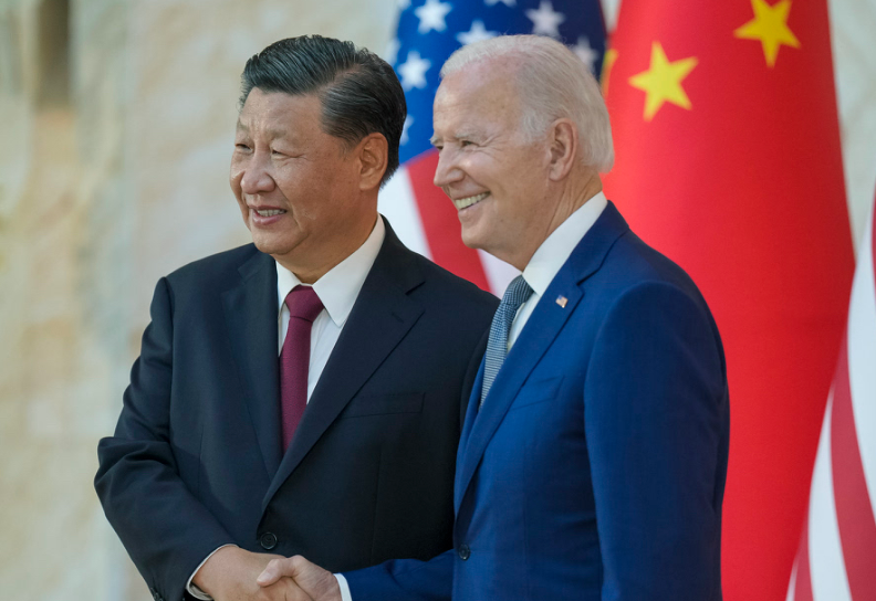 Xi and Biden greeted each other with a handshake at a luxury resort hotel in Indonesia, where they are attending the&nbsp;<a href="https://apnews.com/article/putin-inflation-british-politics-biden-health-96fece8e82b94cd836923747198c14c6">Group of 20 summit</a>&nbsp;of large economies.-White House photo