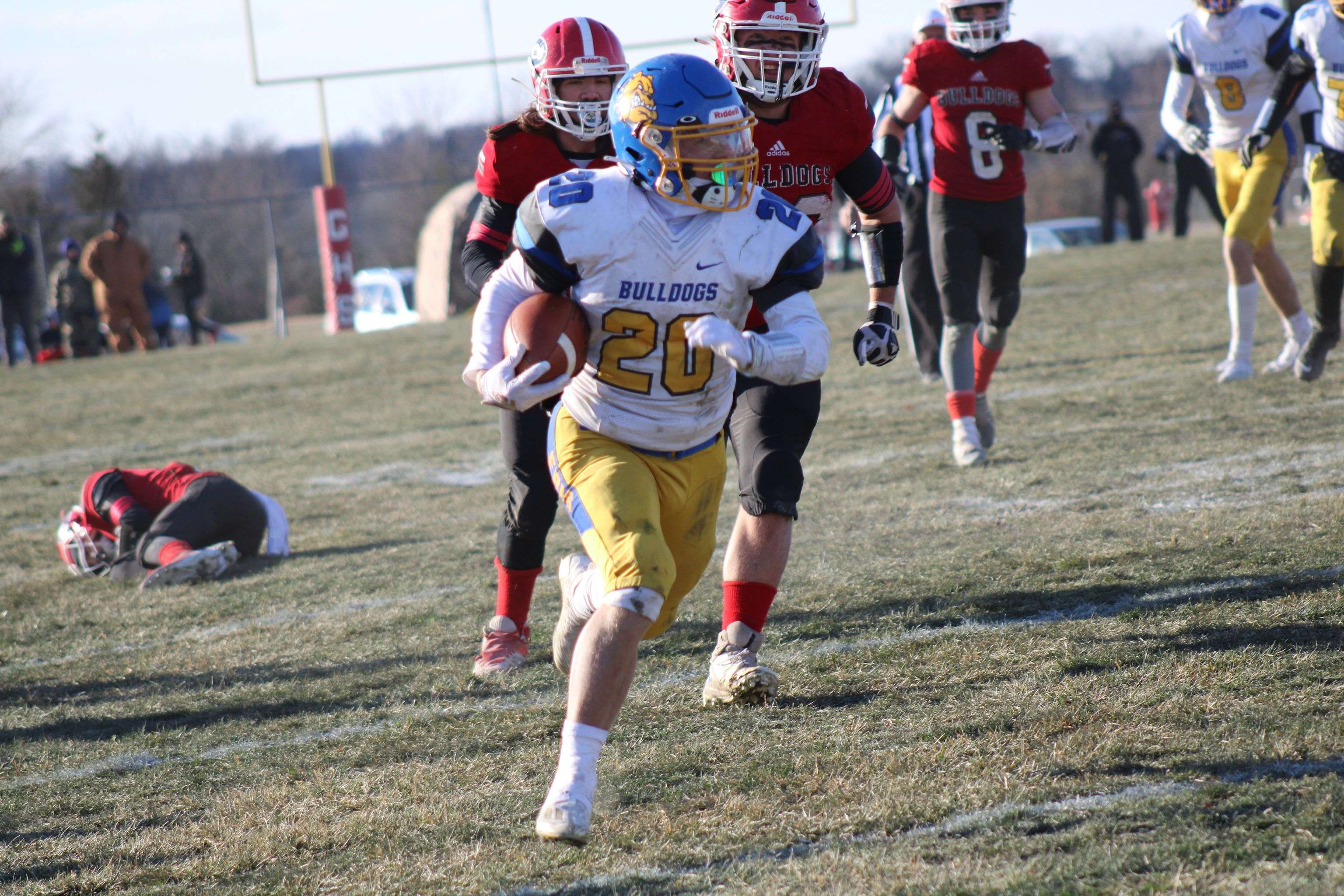 Trevor Klein (20) takes off on a run. Photo by Clifton Grooms.