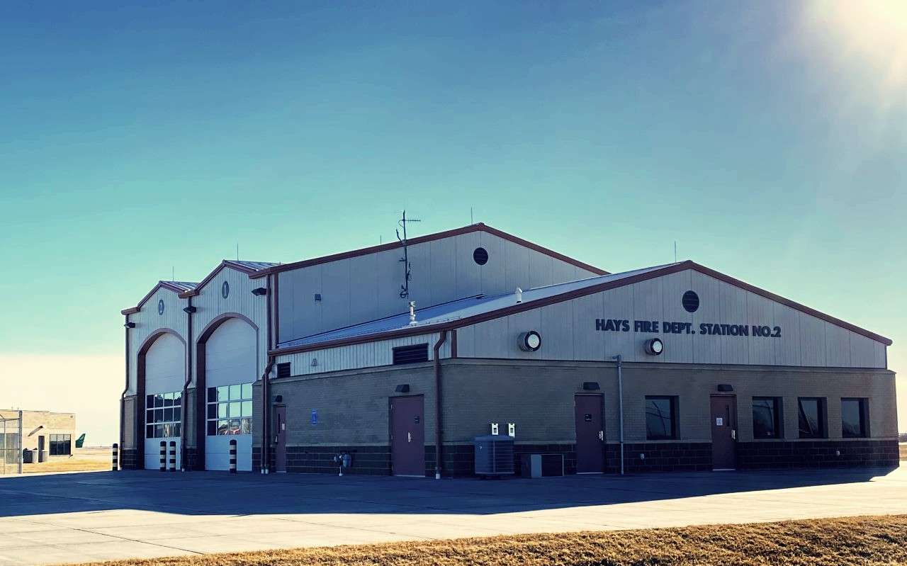 The Hays airport fire station is generally only staffed when air carrier flights arrive and depart, an FAA requirement. (Photo by Becky Kiser/Hays Post)