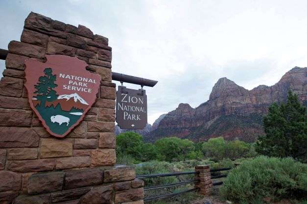 ion National Park near Springdale, Utah, is pictured on Sept. 15, 2015. A woman died and a man was rescued and treated for hypothermia after they were caught in extreme cold weather while hiking in Utah's Zion National Park, officials said. (AP Photo/Rick Bowmer, File)