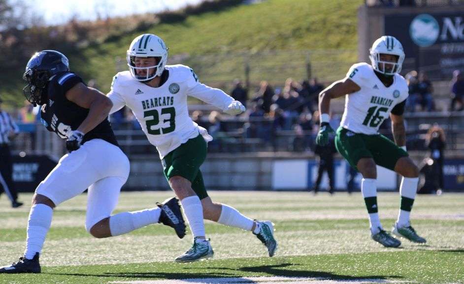 Sophomore defensive back Rhett Jordan makes a tackle against Grand Valley State/ Photo courtesy of Northwest Athletics