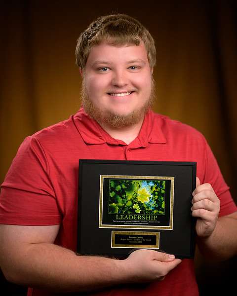 Project Strive TRiO Student of the Month for November Jeremy Carley. (Photo by Daniel Binkard/Chadron State College)