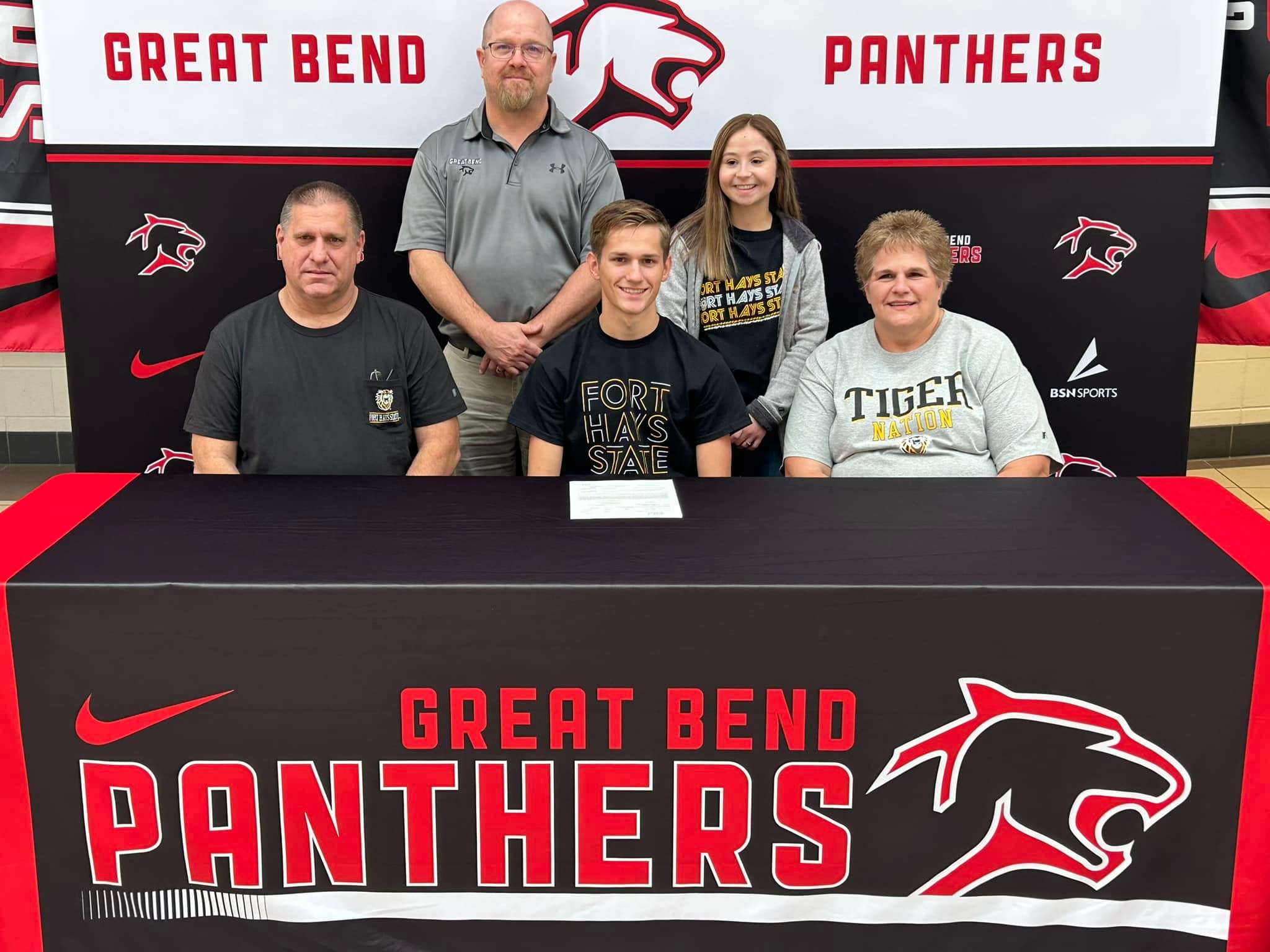 Great Bend High School senior Kaiden Esfeld signed a letter of intent to run at Fort Hays State University next year.