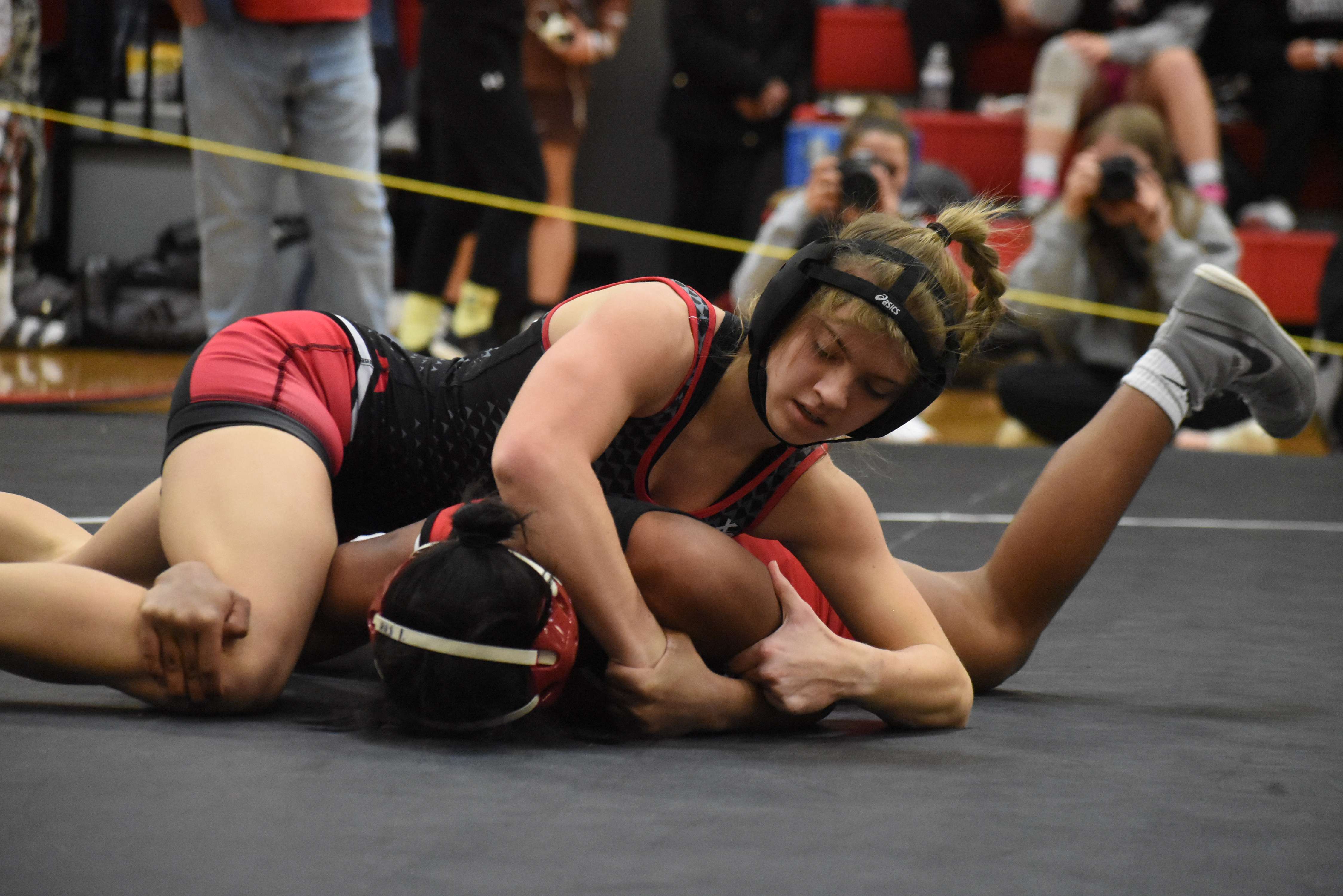 Great Bend's Katie Kuhlman lost to Hoisington's Daijah Jones in the 130-pound finals.