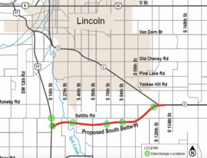 The Lincoln South Beltway, to open on Wednesday, creates a new route for Nebraska Highway 2 around south Lincoln.&nbsp;(Courtesy Nebraska Department of Transportation)
