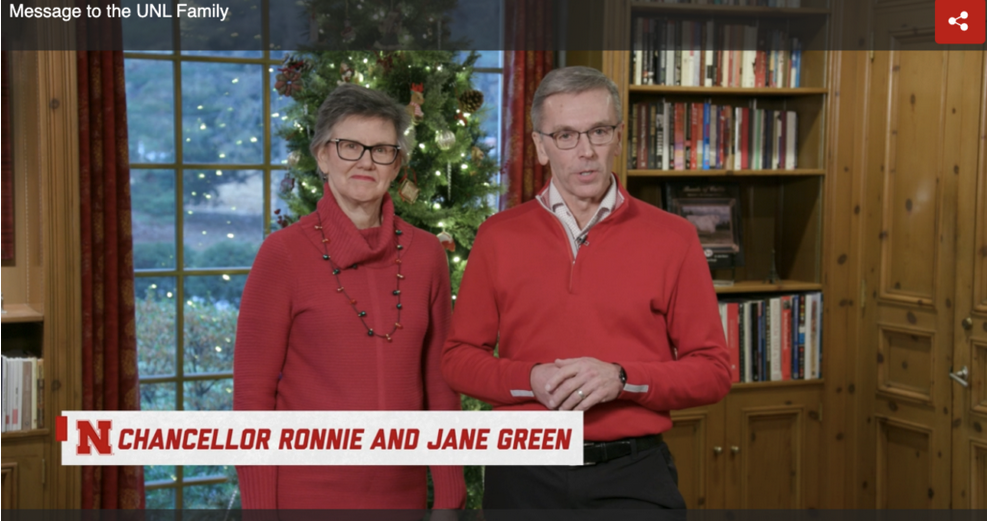 Ronnie Green, the chancellor at the University of Nebraska-Lincoln for nearly seven years, announced that he would be retiring in a video with his wife. (courtesy photo University of Nebraska-Lincoln)
