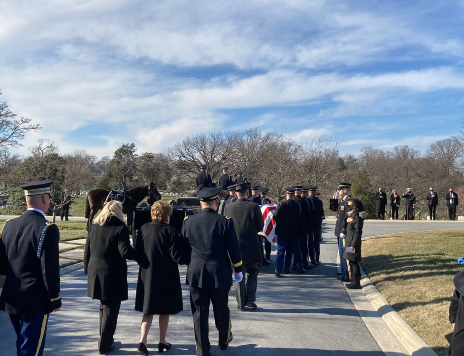 Senator Bob Dole's historic service to our nation was reflected with a series of honors during his burial ceremony. The Senator's casket was carried by a horse-drawn caisson that served as a military wagon during the Civil War.&nbsp;A military band and two marching platoons served as escorts. During the service, seven riflemen fired a three rifle volley. Solemnly, a bugler played Taps.