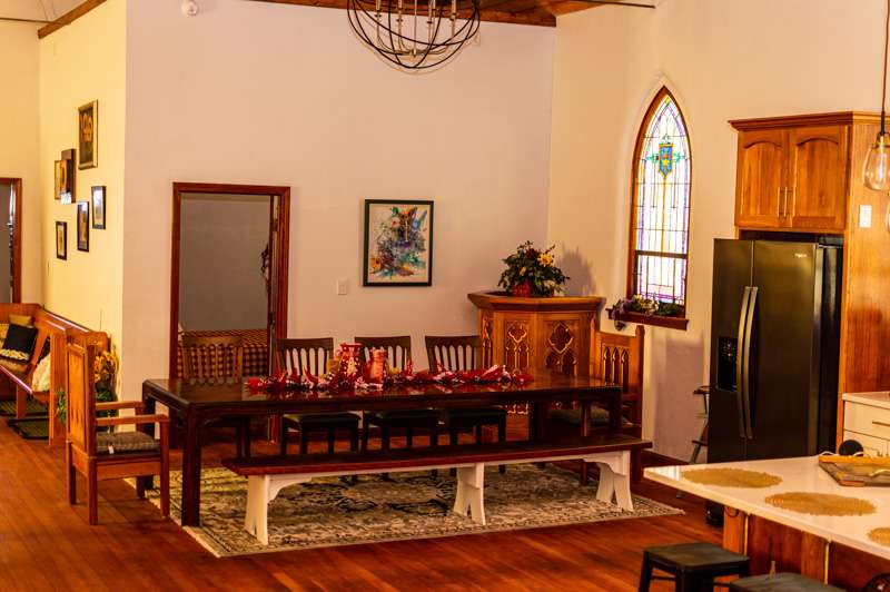 Remnants of church items remain scattered throughout the Kirch Haus.
