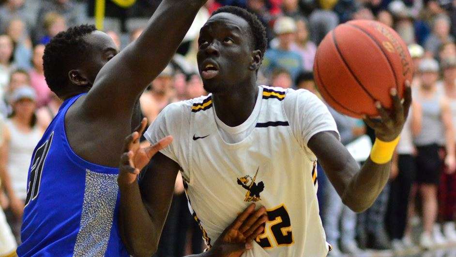 <b>Malang Athian was one of four T-Birds with a team-best 11 points against Barton on Saturday.</b> Photo by Jessica LeDuc courtesy <a href="http://cloudtbirds.com">cloudtbirds.com</a>