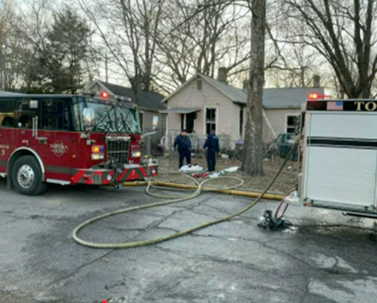 Thursday afternoon fire in Topeka. Photo courtesy WIBW TV