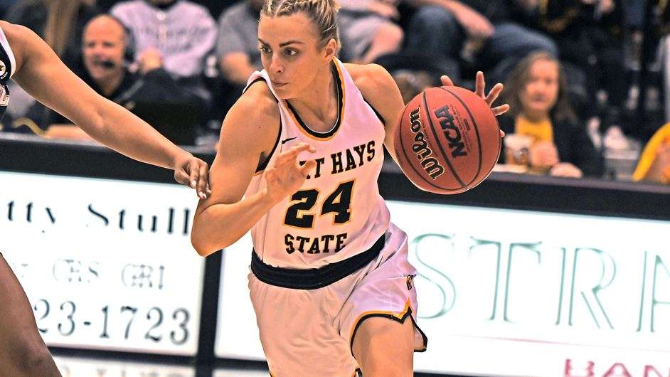 Emma Ruddle scored 11 points off the bench in Fort Hays State's win over Northeastern State at Gross Memorial Stadium (Courtesy FHSU Athletics, Nicole Heitmann)