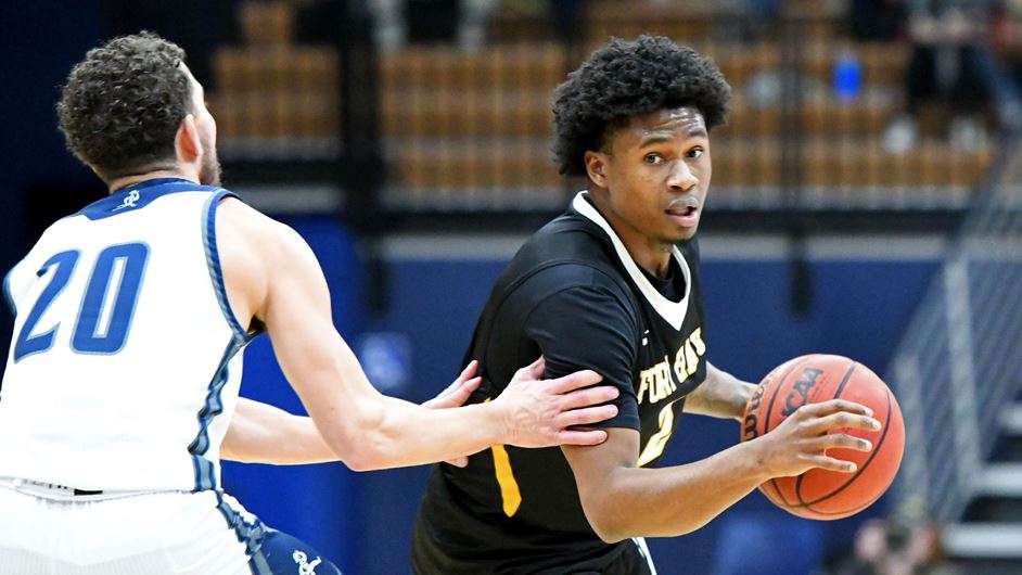 Nyjee Wright hit five 3-pointers in FHSU's win over Lincoln in Jefferson City, Mo. Thursday (Courtesy FHSU Athletics, Ryan Prickett)