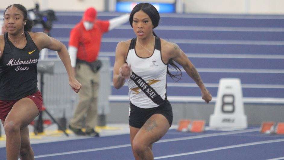 FHSU's Lyric Holman broke her own record in the 200 meters Friday at the Nebraska Tune-up in Lincoln. (Courtesy FHSU Athletics, Joy Smith Washburn Athletics)