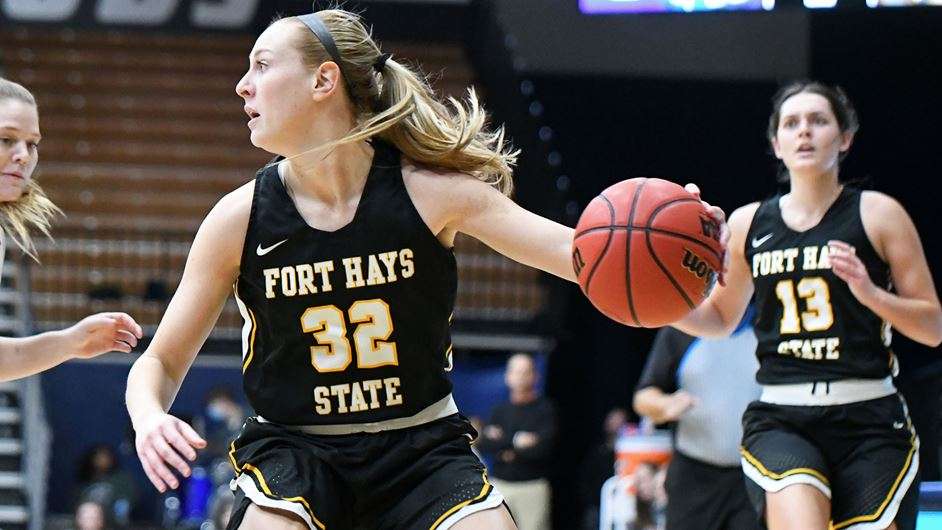 Whitney Randall scored 19 points in FHSU's win over Central Missouri at the Multipurpose Building in Warrensburg. (Courtesy FHSU Athletics, Ryan Prickett)