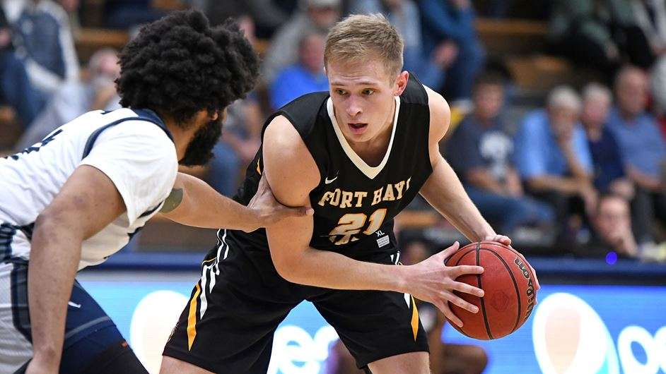 Jared Vitztum recorded a double-double in FHSU's win at Central Missouri Saturday in Warrensburg. (Courtesy FHSU Athletics, Ryan Prickett_