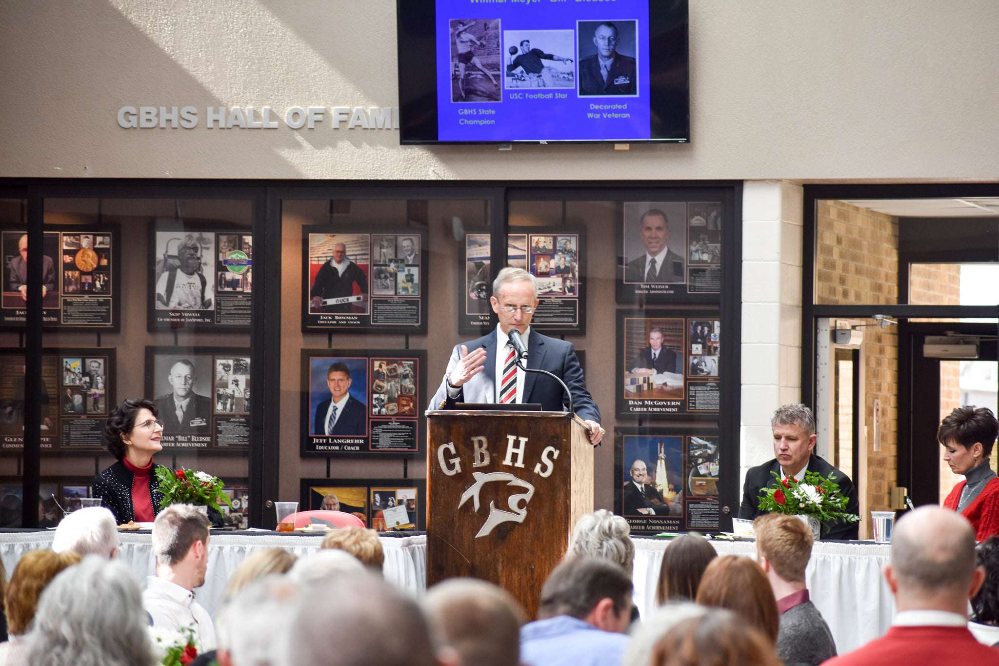 John Colonna, Willmar Bledsoe's son-in-law, spoke Feb. 19, 2022 on behalf of Bledsoe getting inducted into the 2021 Great Bend High School Hall of Fame.