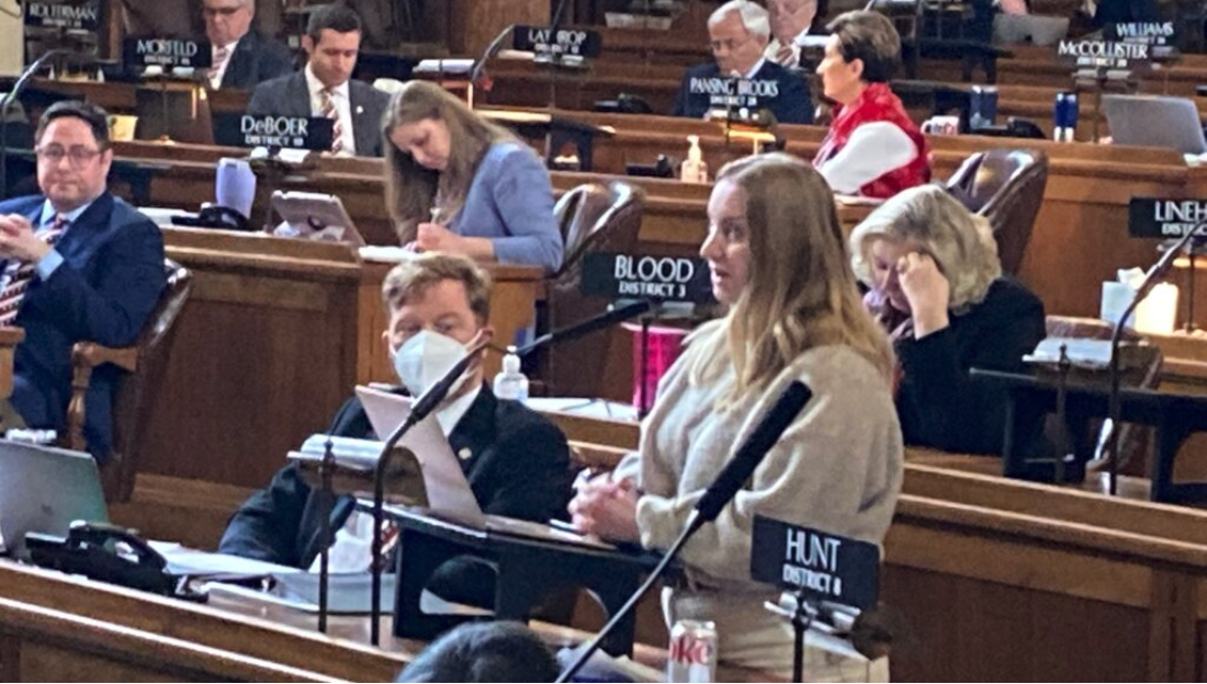 Members of the Nebraska Legislature discuss whether the allegations of inappropriate conduct by now-former Sen. Mike Groene were handled appropriately. (Paul Hammel/Nebraska Examiner)