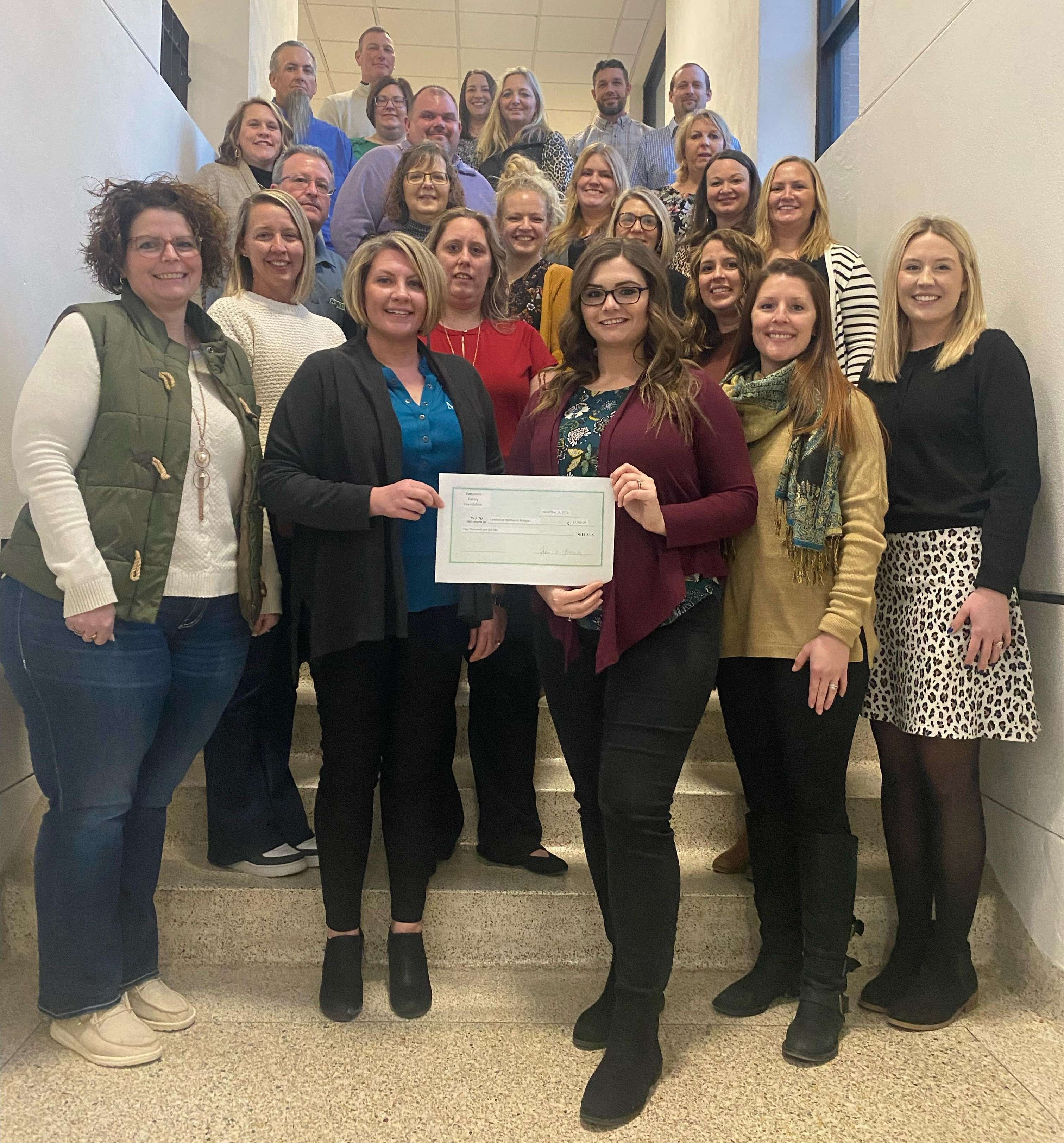 The Patterson Family Foundation presented a check to Leadership Northwest Missouri to aid in its mission/ Photo courtesy of Leadership Northwest Missouri