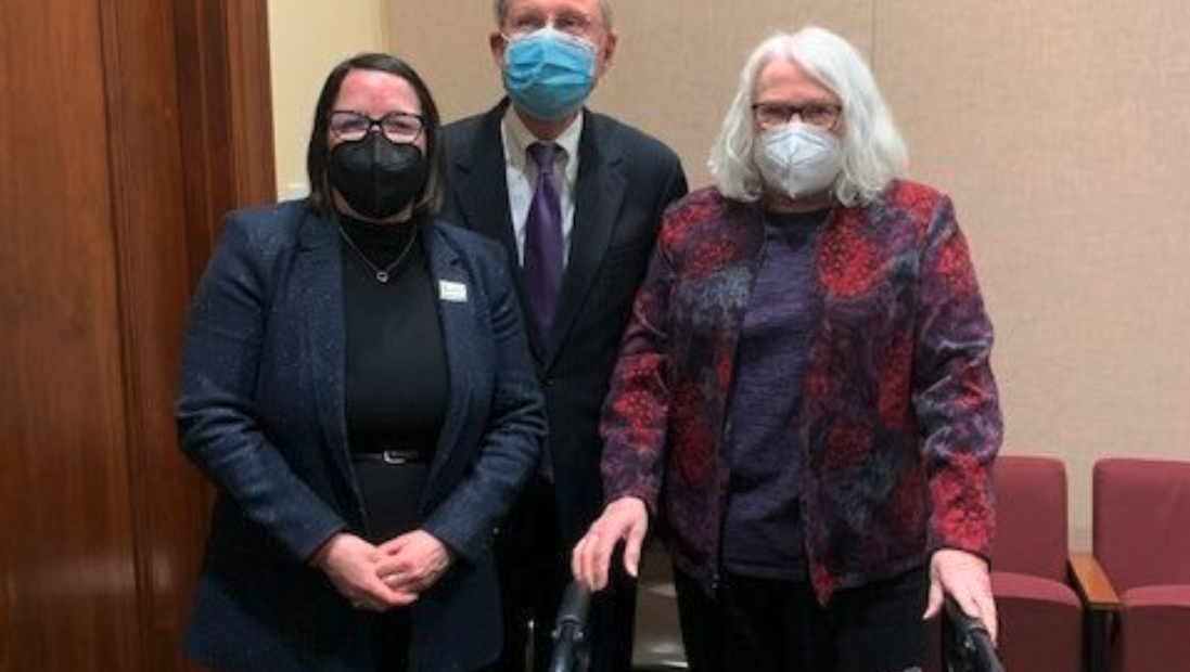 Those testifying in favor of LB 1190 included Kelly Goss of the group Dialysis Patient Citizens, and Steve and Jean Kay of North Platte (Courtesy of Sara Kay)