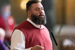 State Sen. Justin Wayne  of Omaha (Rebecca S. Gratz for the Nebraska Examiner)