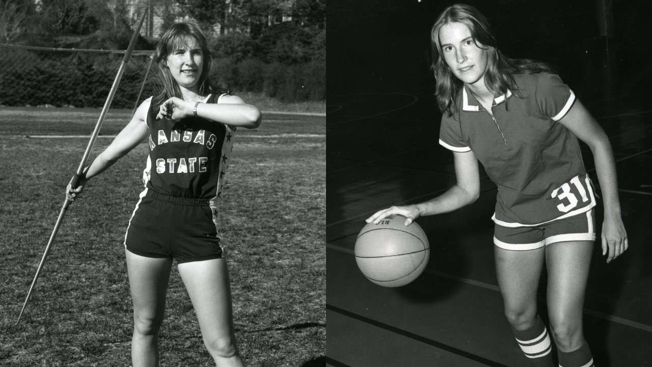 <b>Marsha Koster was a two-sport athlete for K-State. </b>Photos courtesy&nbsp;<a href="http://kstatesports.com">kstatesports.com</a>