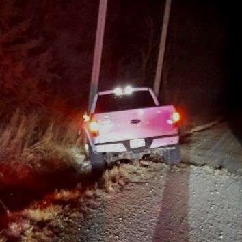 Two arrested after allegedly speedy pickup crashes into power pole