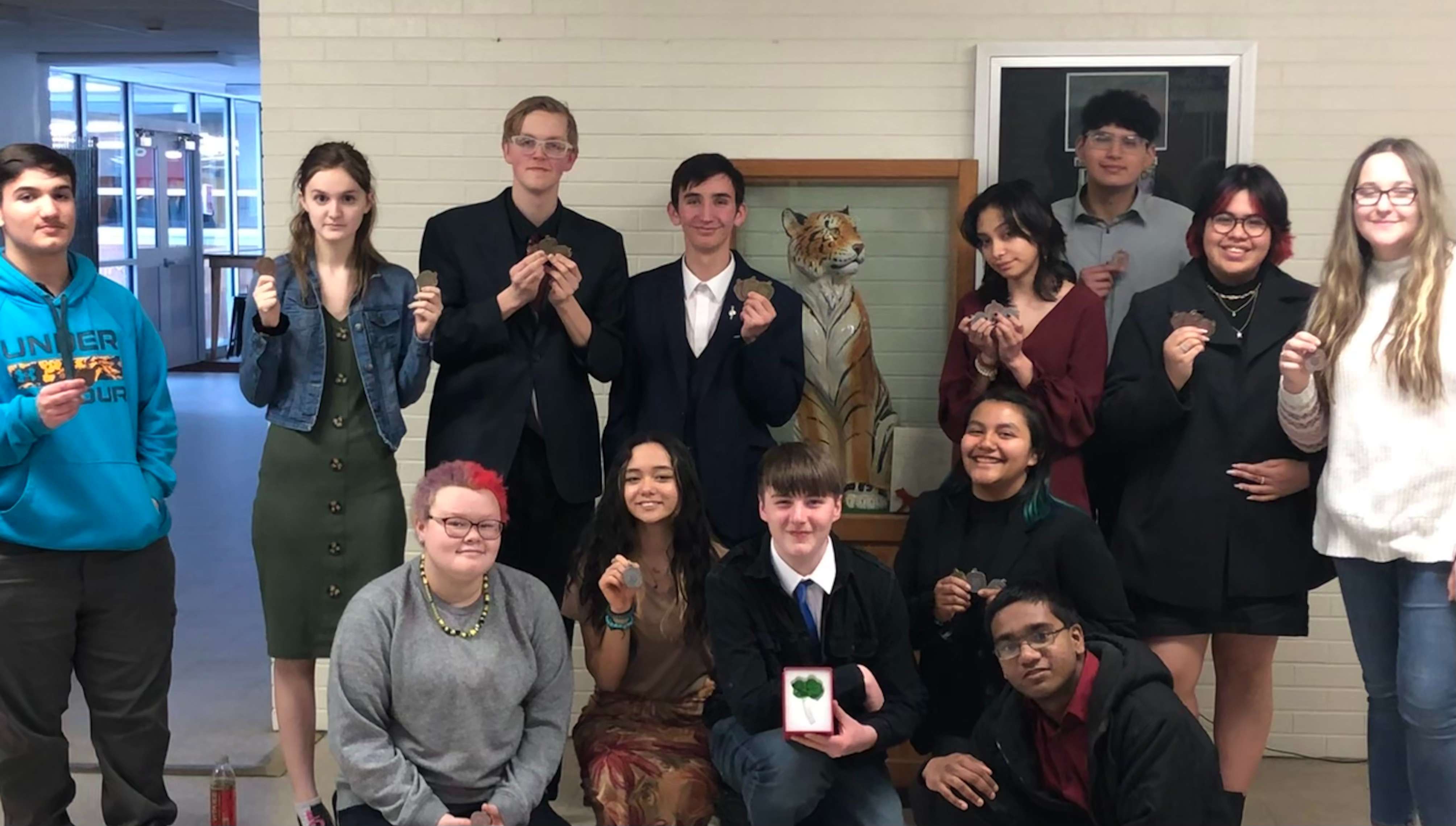 GBHS Forensics students at Clay Center - Back Row: Ryan Armendariz, Xanna Smith, Isaiah Smith, Malachi Wasson, Milena Carbajal, Angel Palacio, Rebeca Rodrigues, Analeah Ochs. Front Row: Theodore Hopkinson-Smith, Eave Taylor, Chanler Riley, Justin Chanka.