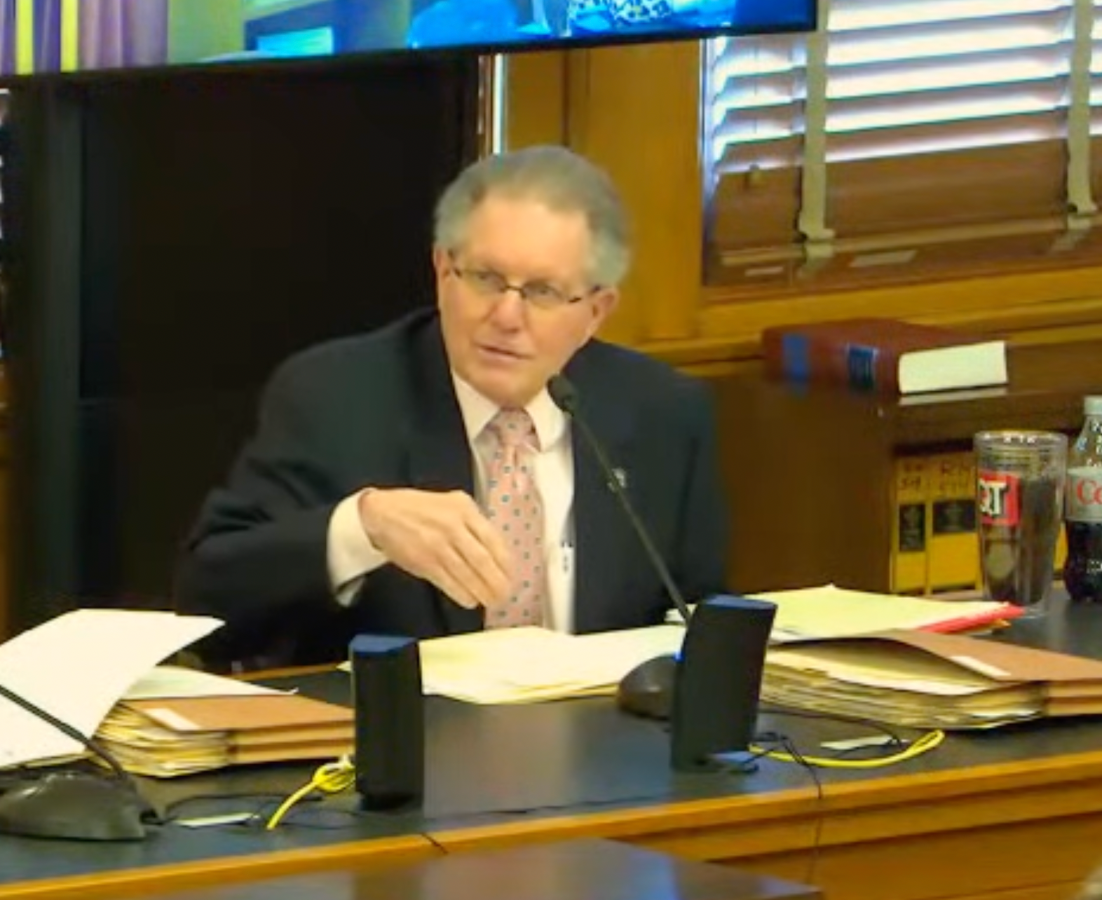 Senator Mike Thompson during a Thursday committee hearing -Kansas Senate YouTube page